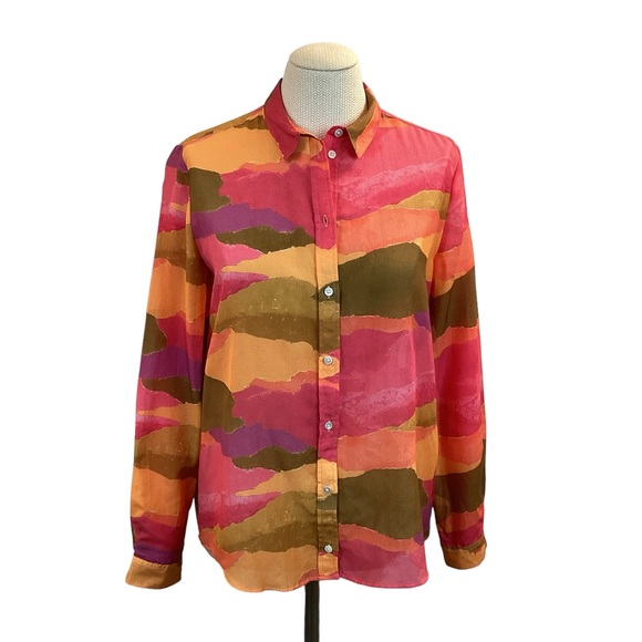 NWT Sezane S Podgurska Made in Portugal Blouse Button Up - Picture 2 of 11